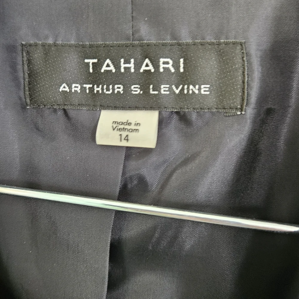 Tahari Navy Blazer with Gold Accent Buttons - Picture 5 of 9